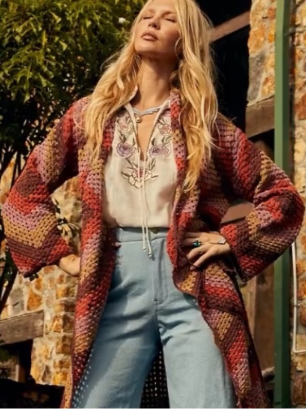 Chasing Unicorns 🦄 Magic Carpet Ride Short Crochet Jacket Cardigan OS